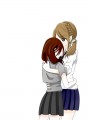 百合女子高生がぎゅー