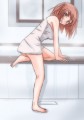 お風呂に誘うちーちゃん（バスタオル）