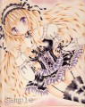 手描きイラスト　オリジナル　ゴスロリの女の子