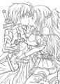 キリト×アスナ下描き/桃坂たまきち